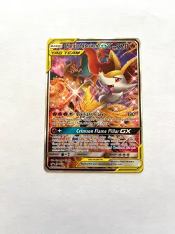 Charizard & Braixen GX SM230 Sm Holo Tag team Ultra rare Pokemon card - Image 1