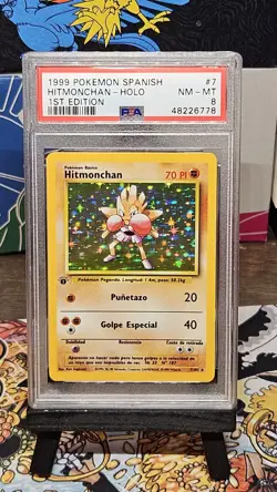 1999 Pokemon Spanish Hitmonchan 1st edition Base Set PSA 8 - Image 1