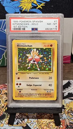 1999 Pokemon Spanish Hitmonchan 1st edition Base Set PSA 8 - Image 3