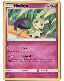 1x Mimikyu 112/181 Regular Rare Sun & Moon Team Up Pokemon - NM-Never Played - Image 3