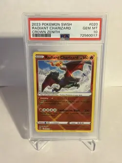Pokemon Crown Zenith, Radiant Charizard 020/159, PSA 10 - Image 1