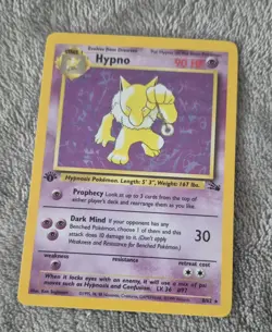 Pokemon TCG Hypno 8/62 1st Edition Fossil Holo Unplayed NM+ - Image 2