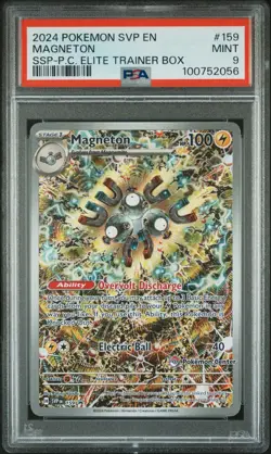 2024 POKEMON SURGING SPARKS POKEMON CENTER ETB PROMO SVP EN #159 MAGNETON PSA 9 - Image 1