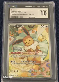 Pokemon Eevee #173 2025 Prismatic Evolutions Black Star Promo CGC 10 - Image 1