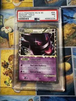 2010 Pokemon Triumphant Gengar Holo 94 PSA 7 - Image 2