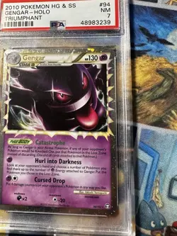 2010 Pokemon Triumphant Gengar Holo 94 PSA 7 - Image 5