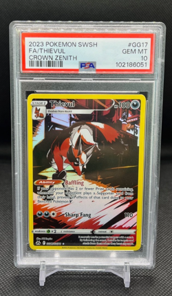 THIEVUL FA 2023 Pokemon SWSH Crown Zenith #GG17 PSA 10 - Image 3