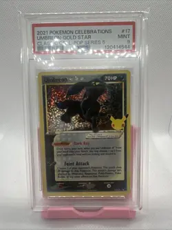 2021 POKEMON CELEBRATIONS CLASSIC COLLECTION #17 UMBREON-GOLD STAR PSA 9 - Image 1