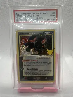 2021 POKEMON CELEBRATIONS CLASSIC COLLECTION #17 UMBREON-GOLD STAR PSA 9 - Image 3