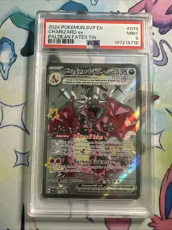 PSA 9 MINT Charizard ex SVP074 Promo 2024 Paldean Fates Tin PokÃ©mon Card - Image 1