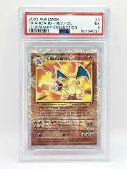 2002 Pokemon Charizard Legendary Collection Reverse Holo Foil Rare #3 PSA 5 EX - Image 1