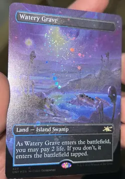 MTG Magic Watery Grave (529) Galaxy Foil Unfinity NM/M - Image 1