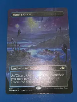 MTG Magic Watery Grave (529) Galaxy Foil Unfinity NM/M - Image 2