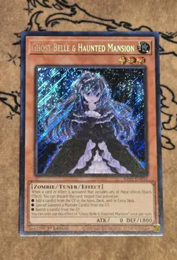 Yugioh Ghost Belle & Haunted Mansion RA01-EN011 1st Edition Secret Rare NM - Image 1