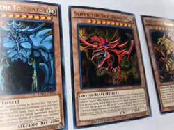Yugioh Slifer, Obelisk, Winged Dragon of Ra God Set Ultra Limited Ed LDK2 LP 3x - Image 3