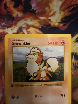 Pokemon TCG First Edition Growlithe 028/102 Base Set (Shadowless) Regular - Image 7