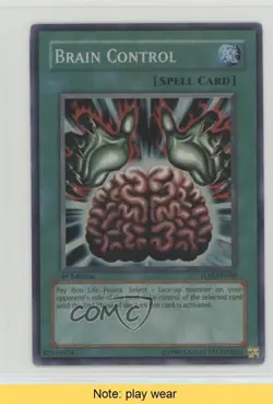 Brain Control 1st Ed. YuGiOh The Lost Millenium #TLM-EN038 2005 READ u3f - Image 4