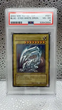 Yu-Gi-Oh! TCG Blue-Eyes White Dragon SDK-001 Unlimited Ultra Rare PSA 4 - Image 1