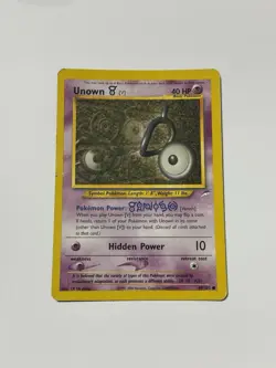 Unown 89/105 1st Edition Neo Destiny 2000 Pokemon Card First Edition - Image 1