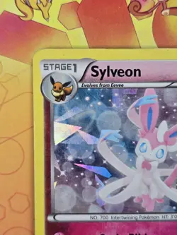 CRACKED ICE Sylveon 72/111 (PLAYED) - HOLO VARIANT XY Furious Fists Pokemon Card - Image 2