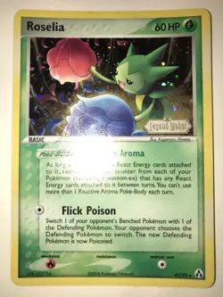 Pokemon Card - Roselia EX Legend Maker 42/92 Reverse HOLO Stamped - Image 3