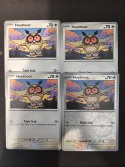 [4x Playset] Hoothoot (114/142) - SV07: Stellar Crown (SV07) - Pokemon Card TCG - Image 1