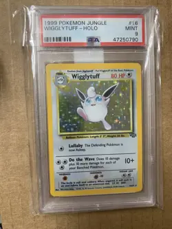 1999 Jungle Unlimited Wigglytuff Holo Pokemon Card 16/64 PSA 9 - Image 3
