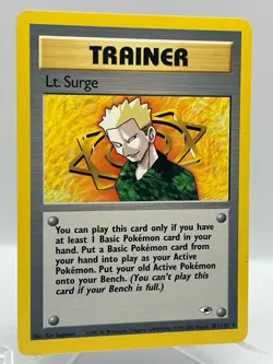 Lt Surge 101/132 Gym Heroes Non Holo WotC 2000 Vintage Pokemon TCG Card - Image 2