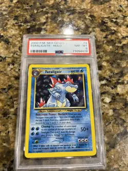 2000 Pokémon Neo Genesis Feraligatr PSA 8 Holo Card - Image 4