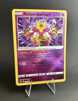 Radiant Alakazam 059/195 Silver Tempest Ultra Rare Holo Pokemon TCG Card NM - Image 3