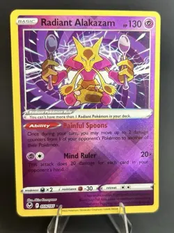 Radiant Alakazam 059/195 Silver Tempest Ultra Rare Holo Pokemon TCG Card NM - Image 5