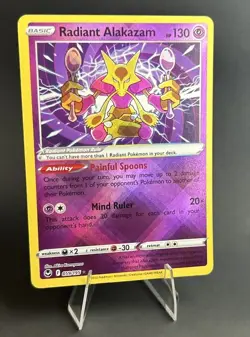 Radiant Alakazam 059/195 Silver Tempest Ultra Rare Holo Pokemon TCG Card NM - Image 6