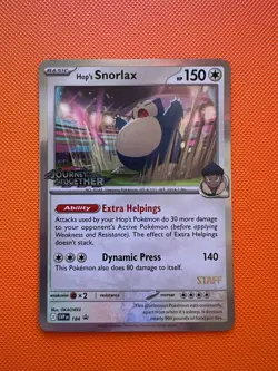 Pokemon Card Hop’s Snorlax SVP184 STAFF Promo Journey Together Near Mint - Image 7
