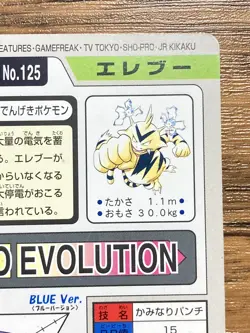 Pokemon Carddass Card Electabuzz File No.125 Bandai Pocket Monsters 1997 Japan - Image 21