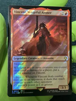 MTG Vincent, Vengeful Atoner (Surge Foil) Commander Final Fantasy 64 FF7 NM - Image 1