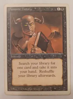 MTG Demonic Tutor M/P Revised Edition Uncommon - Image 1