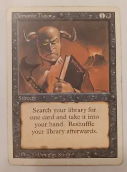 MTG Demonic Tutor M/P Revised Edition Uncommon - Image 3