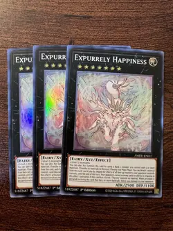 x3 Expurrely Happiness - AMDE-EN017 - Super Rare - 1st Edition Yu-Gi-Oh! M/NM - Image 1