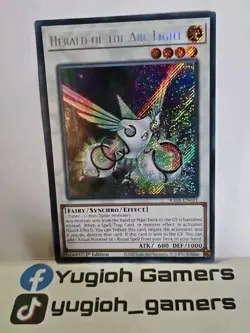 YUGIOH HERALD OF THE ARC LIGHT RA01-EN031 SECRET 1 ST EDITION LIGHT PLAYED - Image 2
