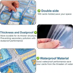 Pikachu Pokemon Yu-Gi-Oh PTCG YGO MTG Trading Card Binder Album Zipper 9-Pocket - Image 7