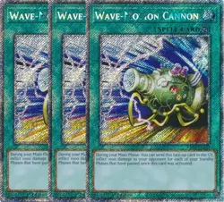 3x Yu-Gi-Oh! Wave-Motion Cannon RA03-EN127 Platinum Secret Playset - Image 1