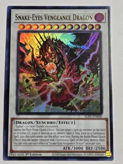 Yugioh! 1x Snake-Eyes Vengeance Dragon ALIN-EN040 Ultra Rare 1st Ed NM - Image 1