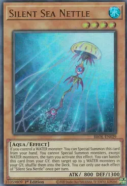 YUGIOH HOLO CARD SILENT SEA NETTLE BROL-EN029 1ST EDITION - Image 1