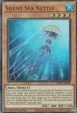 YUGIOH HOLO CARD SILENT SEA NETTLE BROL-EN029 1ST EDITION - Image 2