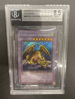 2002 Yugioh - Thousand Dragon - Metal Raiders MRD-143 - Faded - Beckett 8.5 - Image 1