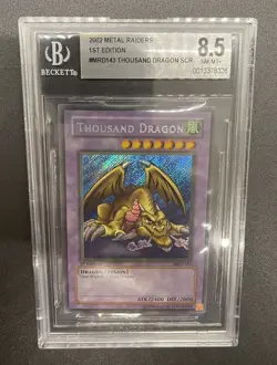 2002 Yugioh - Thousand Dragon - Metal Raiders MRD-143 - Faded - Beckett 8.5 - Image 3