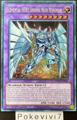 YU-GI-OH! Card ELEMENTAL HERO SHINING NEOS WINGMAN MP24-EN062 Secret Rare NEW - Image 2