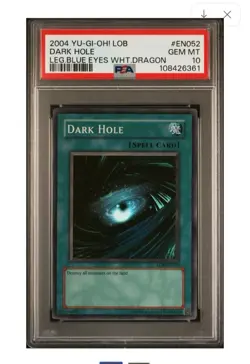 Yugioh! PSA 10 2004 Dark Hole LOB-EN052 Super Rare  Top Pop - Image 1