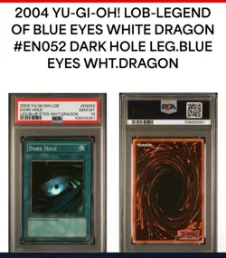 Yugioh! PSA 10 2004 Dark Hole LOB-EN052 Super Rare  Top Pop - Image 3
