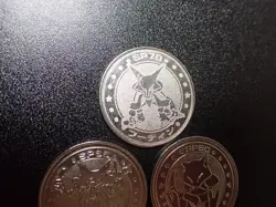 Pokemon Card Meiji Promo Battle Coin x3 Alakazam Evolutions #5452 - Image 2